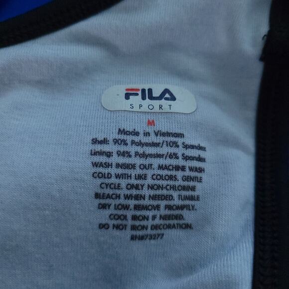 Fila Racerback Workout Tank Medium Built in Bra Blue Athletic Athleisure Workout - Picture 4 of 4